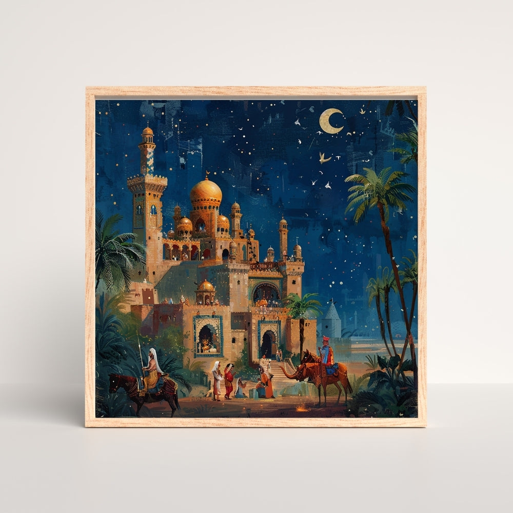 Mystic Arabian Nights Canvas Painting Framed Wall Art