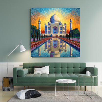 Majestic Taj Mahal Canvas Painting Framed Wall Art