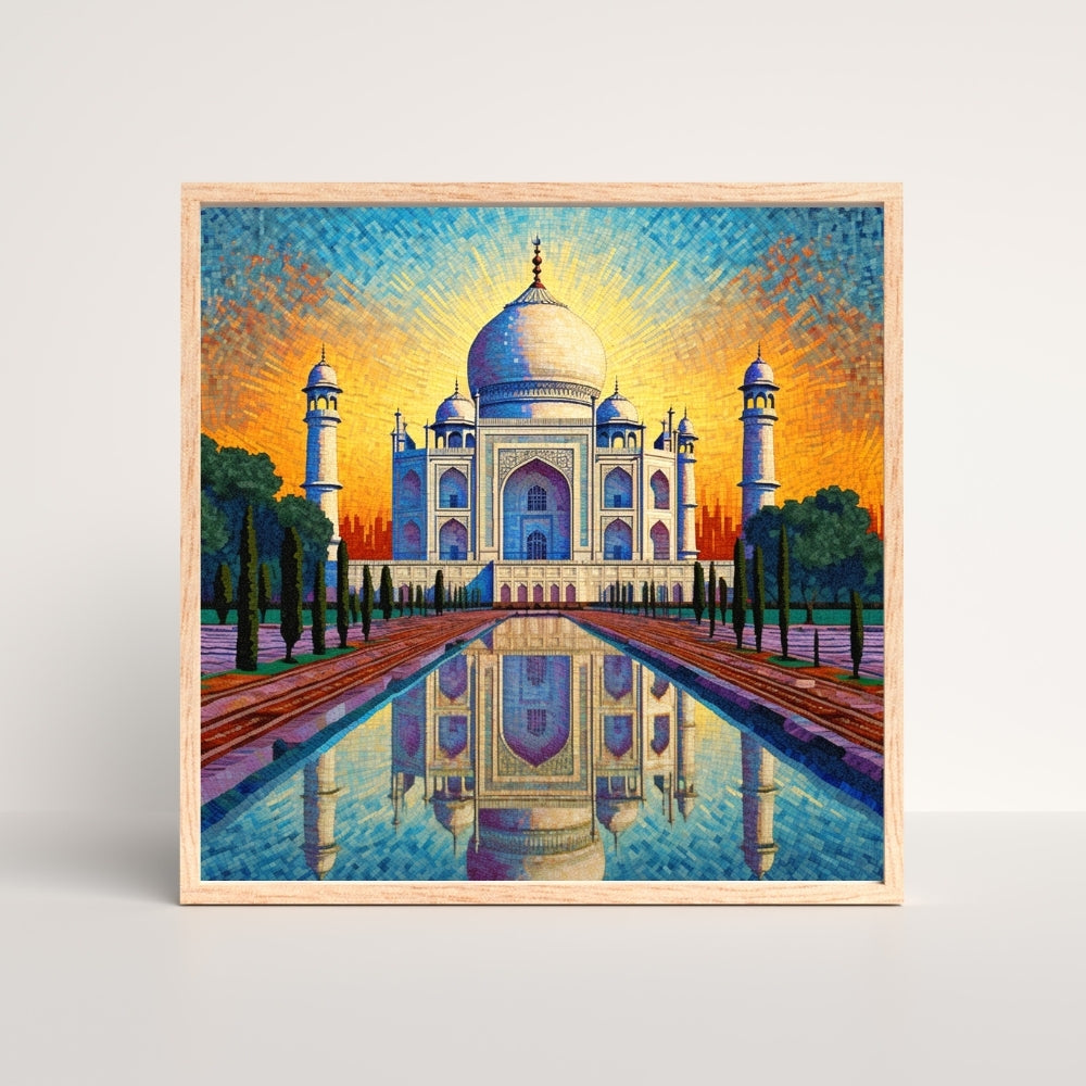 Majestic Taj Mahal Canvas Painting Framed Wall Art
