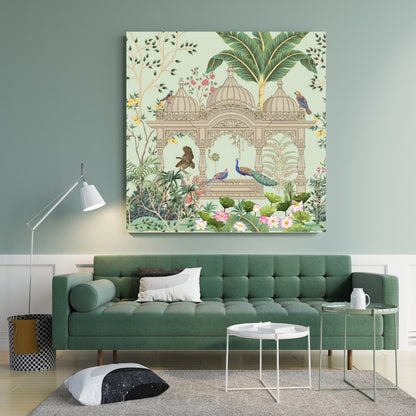 Royal Courtyard Canvas Painting Framed Wall Art