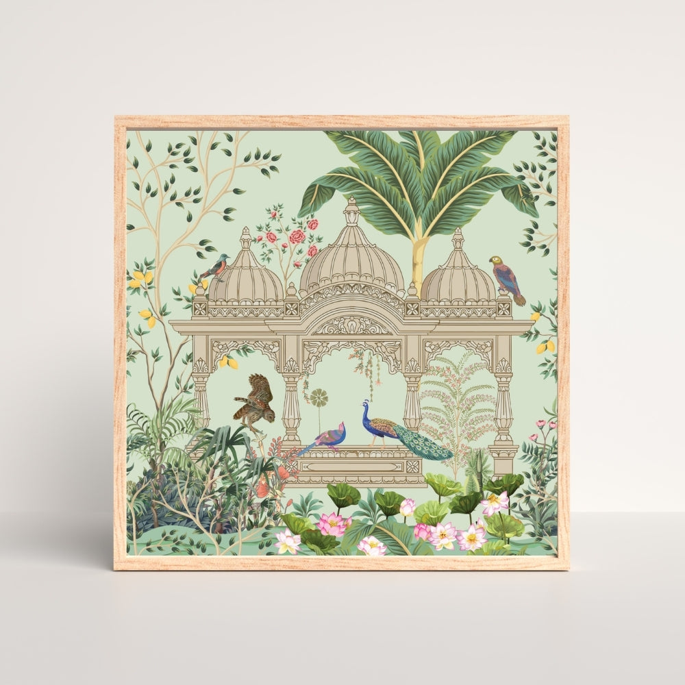 Royal Courtyard Canvas Painting Framed Wall Art