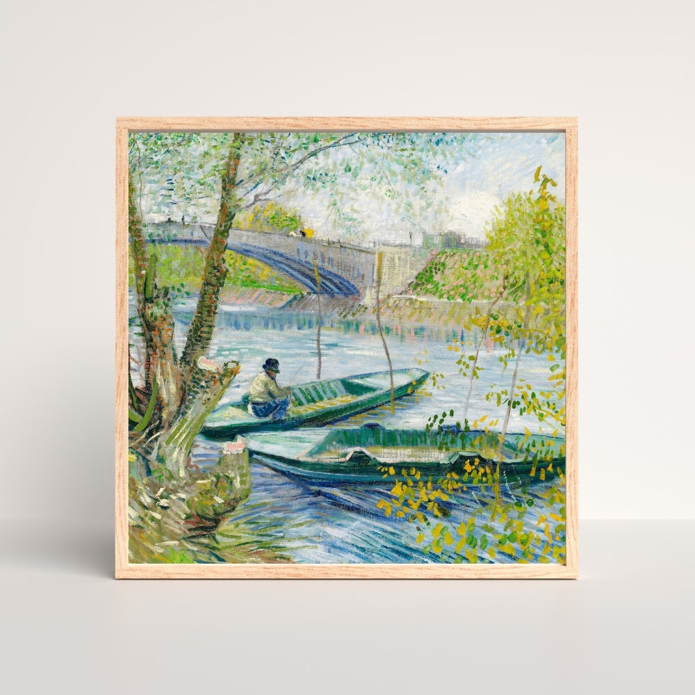Tranquil Waters and Boats Canvas Painting Framed Wall Art