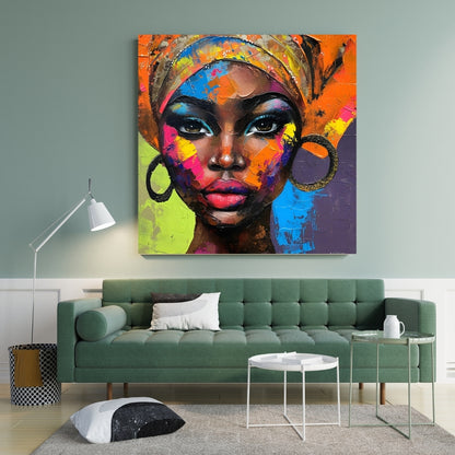 Color Queen Painted Majesty Canvas Painting Framed Wall Art