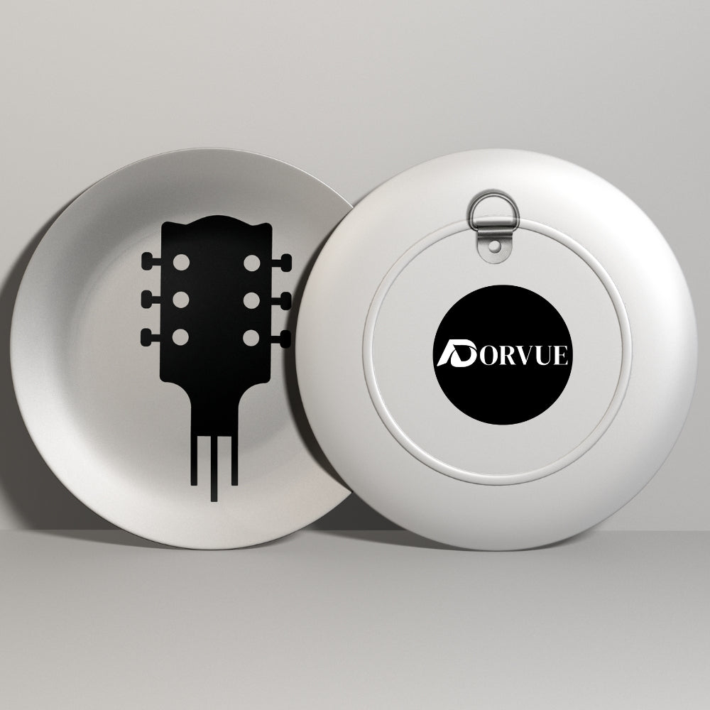 Acoustic Guitar Music Icon Minimal Art Home Decor Ceramic Wall Plate