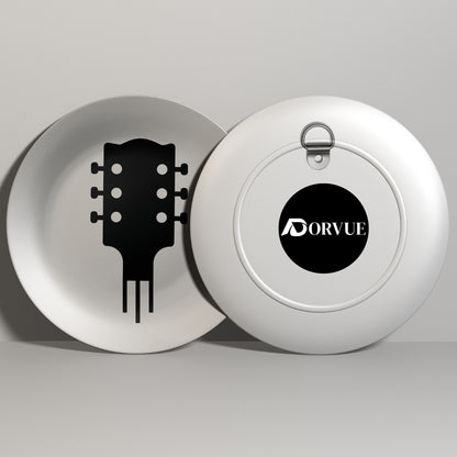 Acoustic Guitar Music Icon Minimal Art Home Decor Ceramic Wall Plate