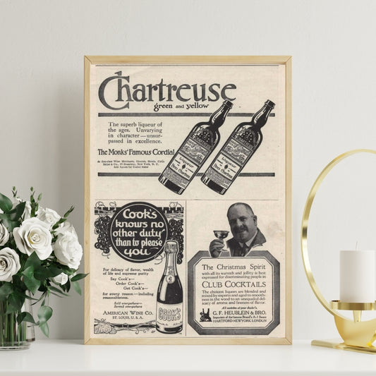 Spirit of Class Vintage Pour Canvas Painting Framed Wall Art