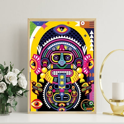 Face of Power Canvas Painting Framed Wall Art
