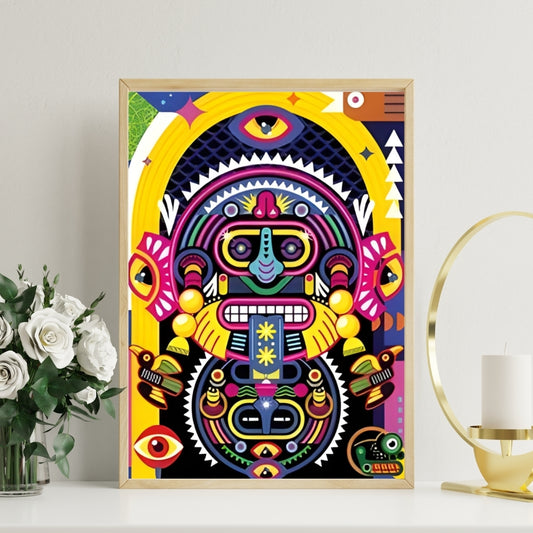 Face of Power Canvas Painting Framed Wall Art