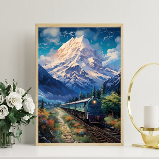 Path Through the Himalayas Canvas Painting Framed Wall Art