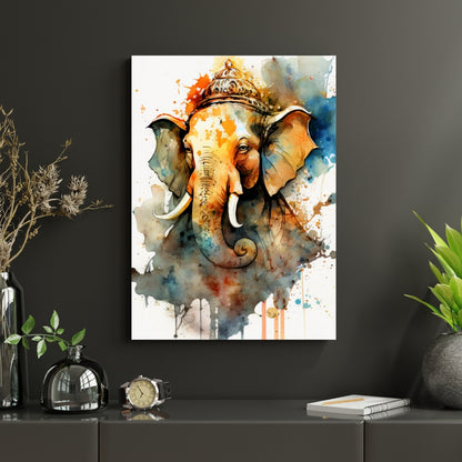 Divine Ganesha’s Canvas Painting Framed Wall Art