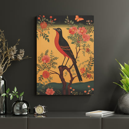 Blossom Songbird Canvas Painting Framed Wall Art