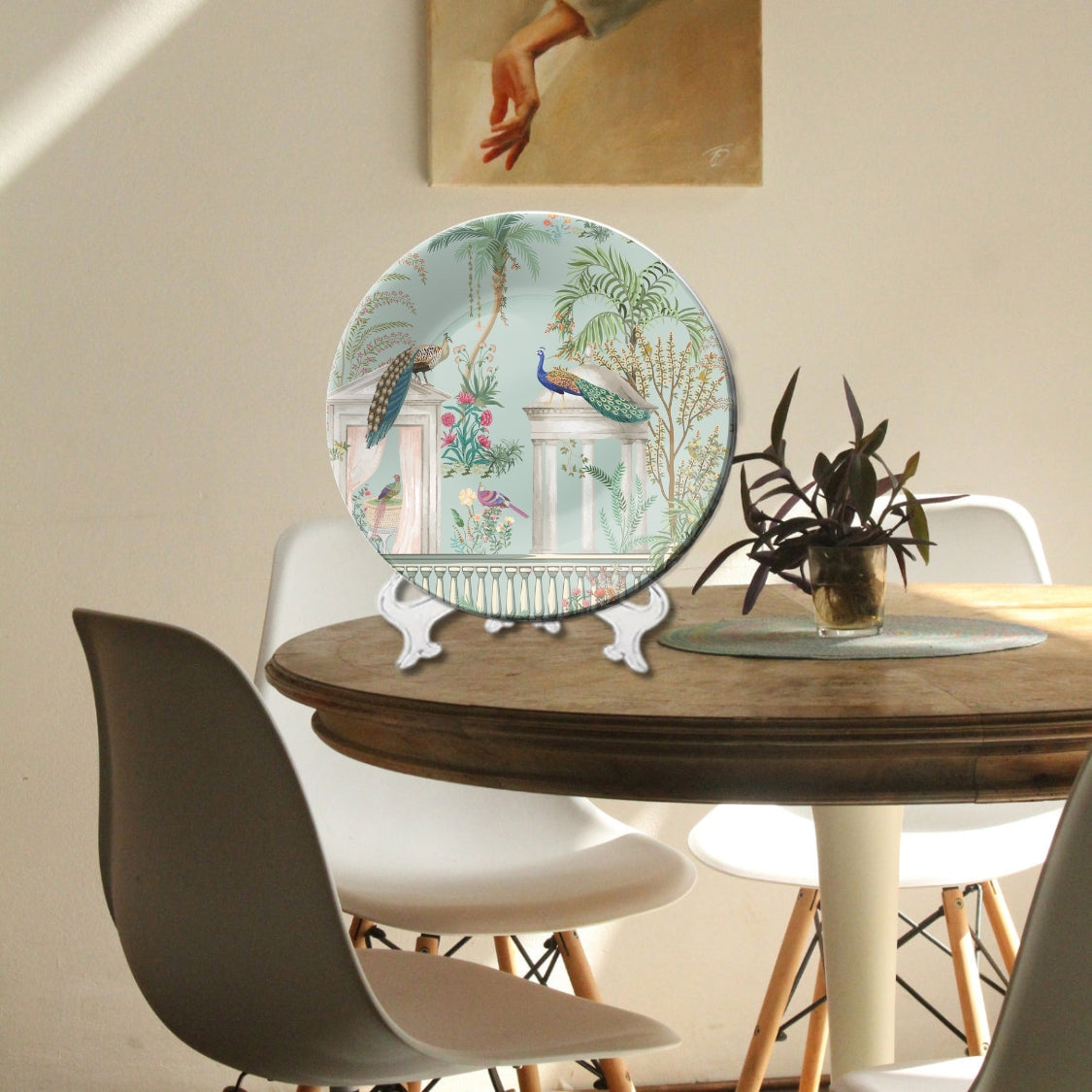 Majestic Courtyard Birds Peacock Decorative Wall Plate