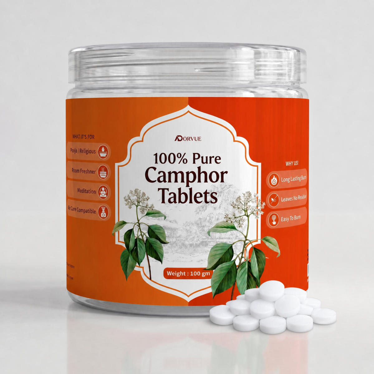 Adorvue Camphor Tablets 100gm