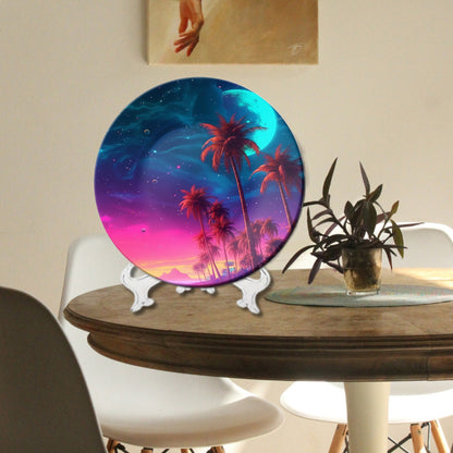 Neon Tropical Dreams Decorative Wall Plate For Home Decoration