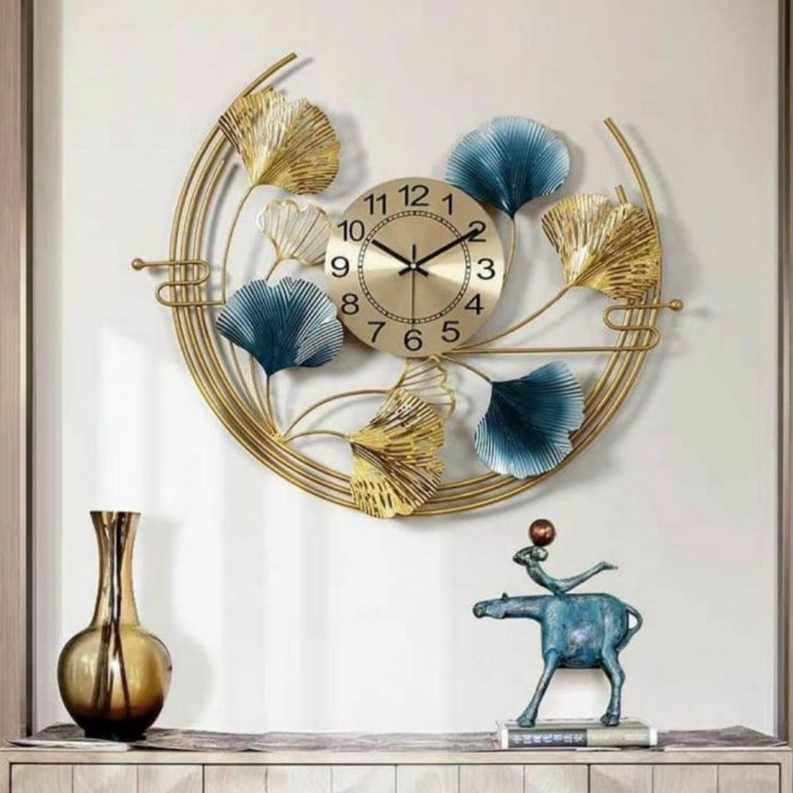 Floral Aura Decorative Metal Wall Clock