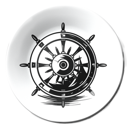 Yacht Steering Wheel Nautical Decorative Wall Plate