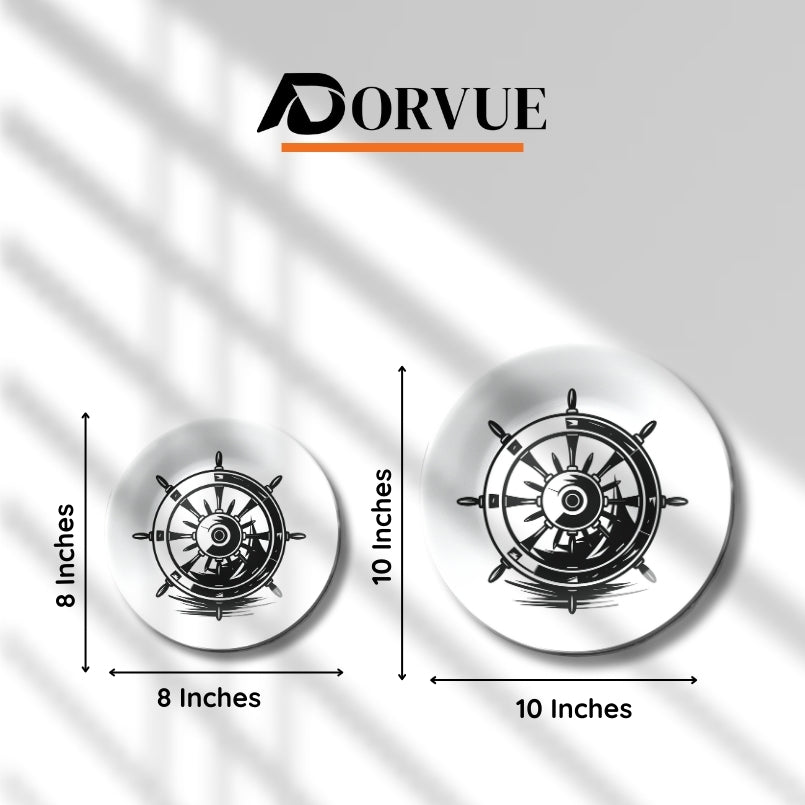 Yacht Steering Wheel Nautical Decorative Wall Plate