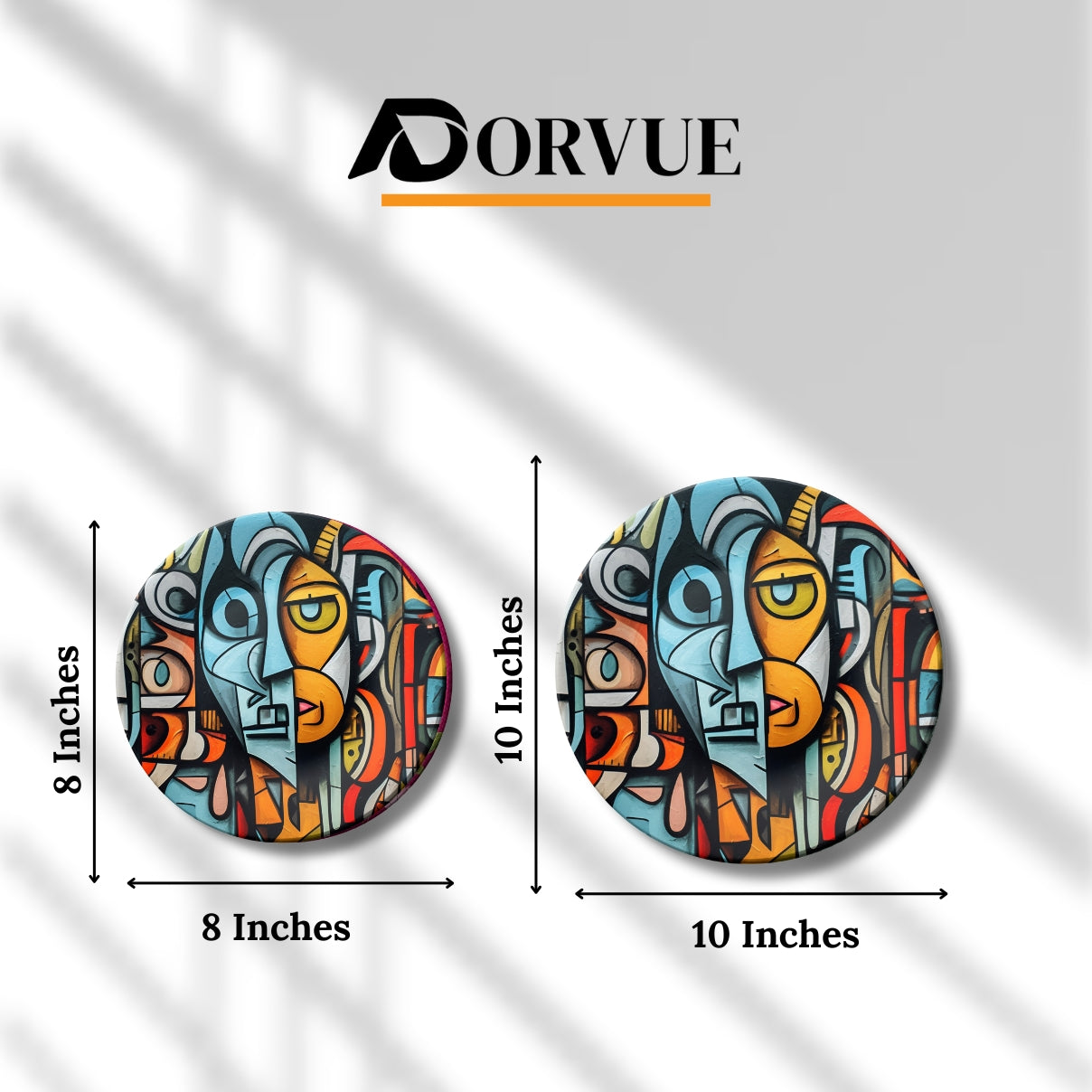 Colorburst Faces Abstract Home Decoration Ceramic Wall Plate