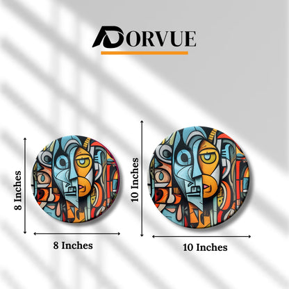 Colorburst Faces Abstract Home Decoration Ceramic Wall Plate