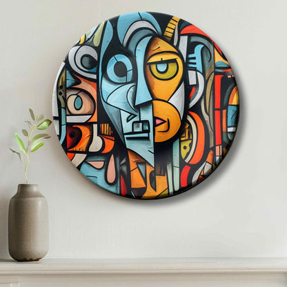 Colorburst Faces Abstract Home Decoration Ceramic Wall Plate