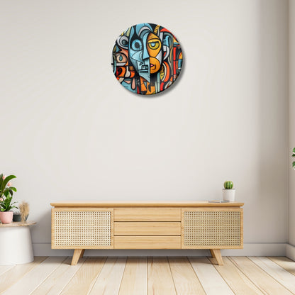 Colorburst Faces Abstract Home Decoration Ceramic Wall Plate