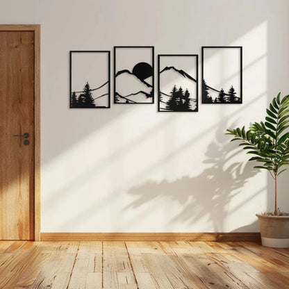 Mountain Horizon Silhouette 3D Acrylic Wall Art