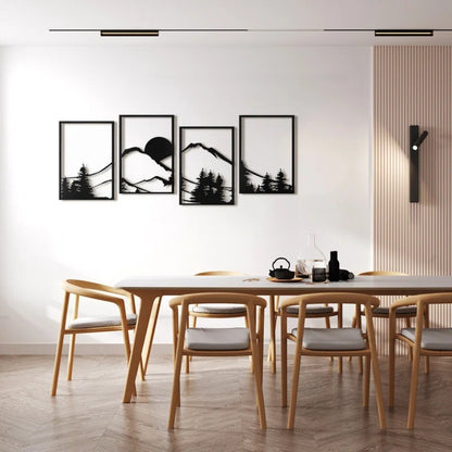 Mountain Horizon Silhouette 3D Acrylic Wall Art
