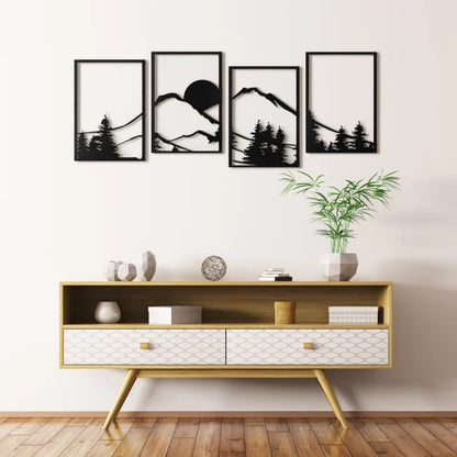 Mountain Horizon Silhouette 3D Acrylic Wall Art
