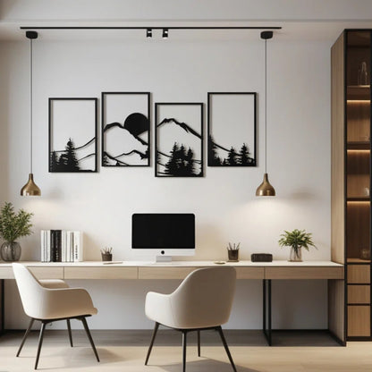 Mountain Horizon Silhouette 3D Acrylic Wall Art