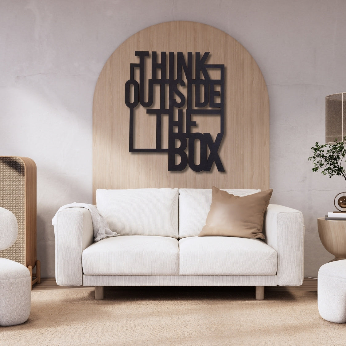 Think Outside The Box Motivational Quote 3D Acrylic Wall Art