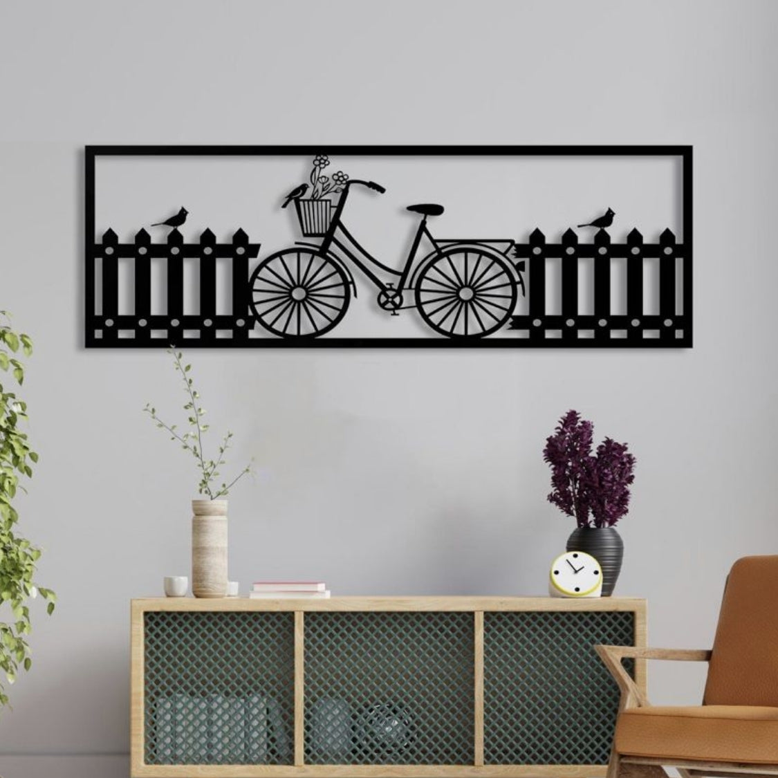 Vintage Ride Flowered Wheels 3D Acrylic Wall Art