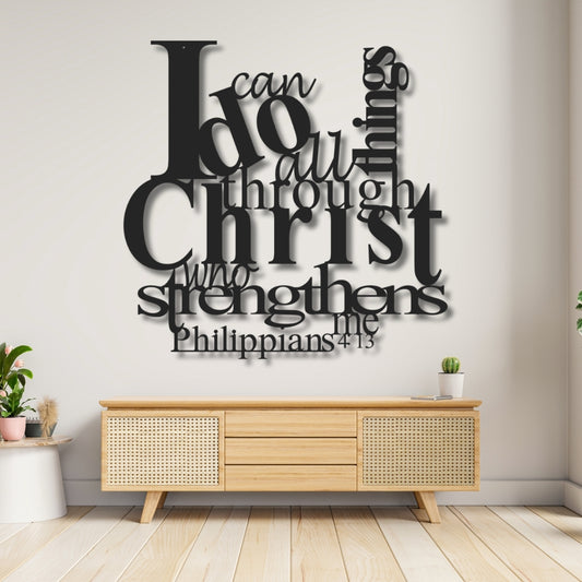 Christ Strength Sacred Words 3D Acrylic Wall Art