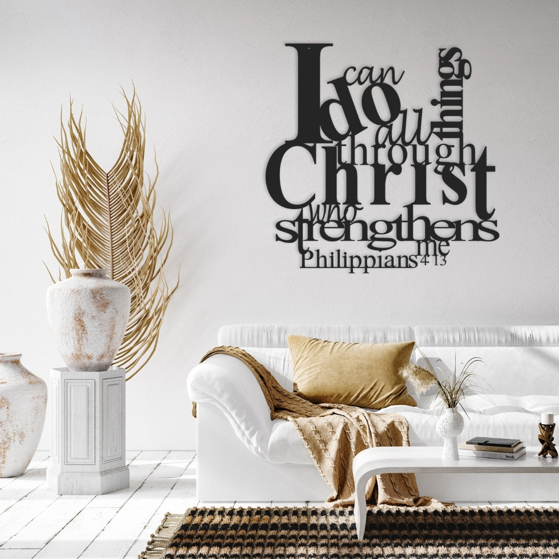 Christ Strength Sacred Words 3D Acrylic Wall Art