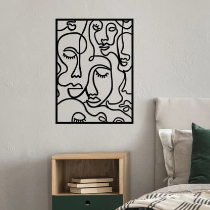 Abstract Line Face 3D Acrylic Wall Art