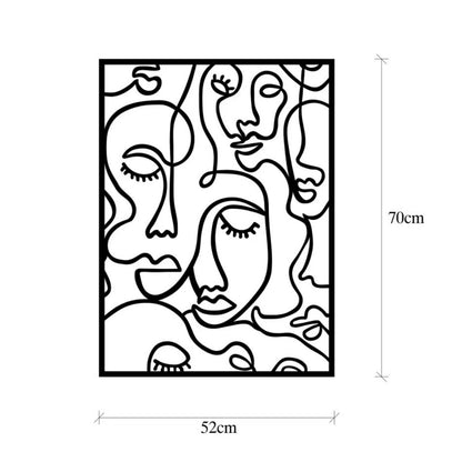 Abstract Line Face 3D Acrylic Wall Art