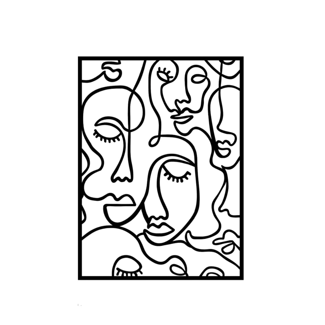 Abstract Line Face 3D Acrylic Wall Art