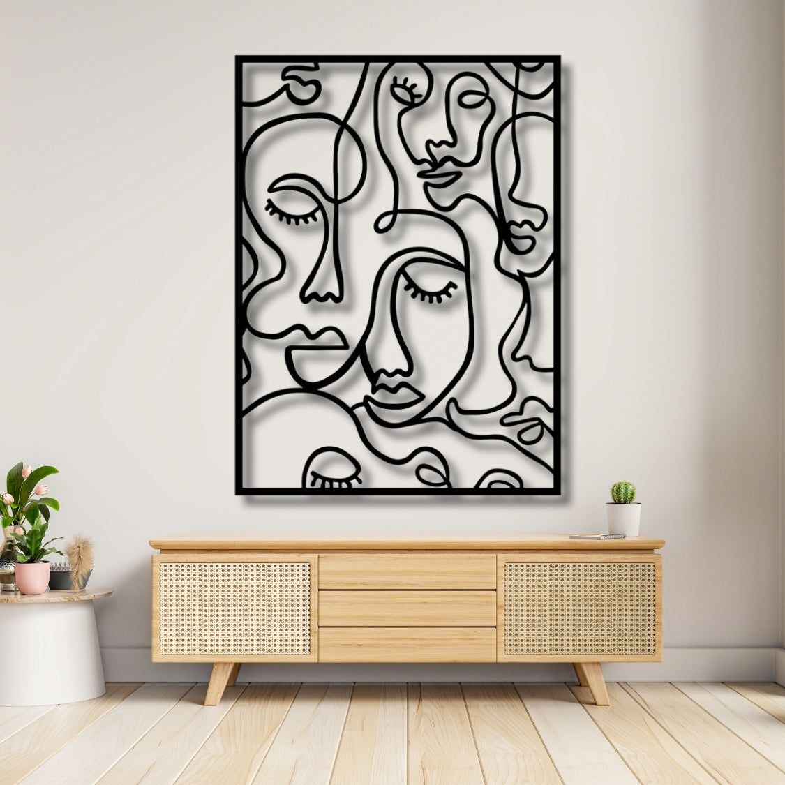 Abstract Line Face 3D Acrylic Wall Art