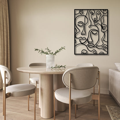 Abstract Line Face 3D Acrylic Wall Art
