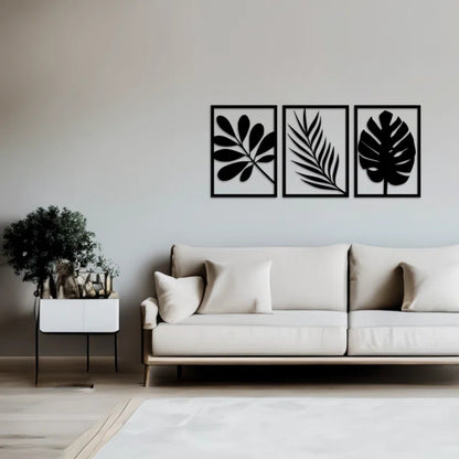 Botanical Trio Leaves 3D Acrylic Wall Art