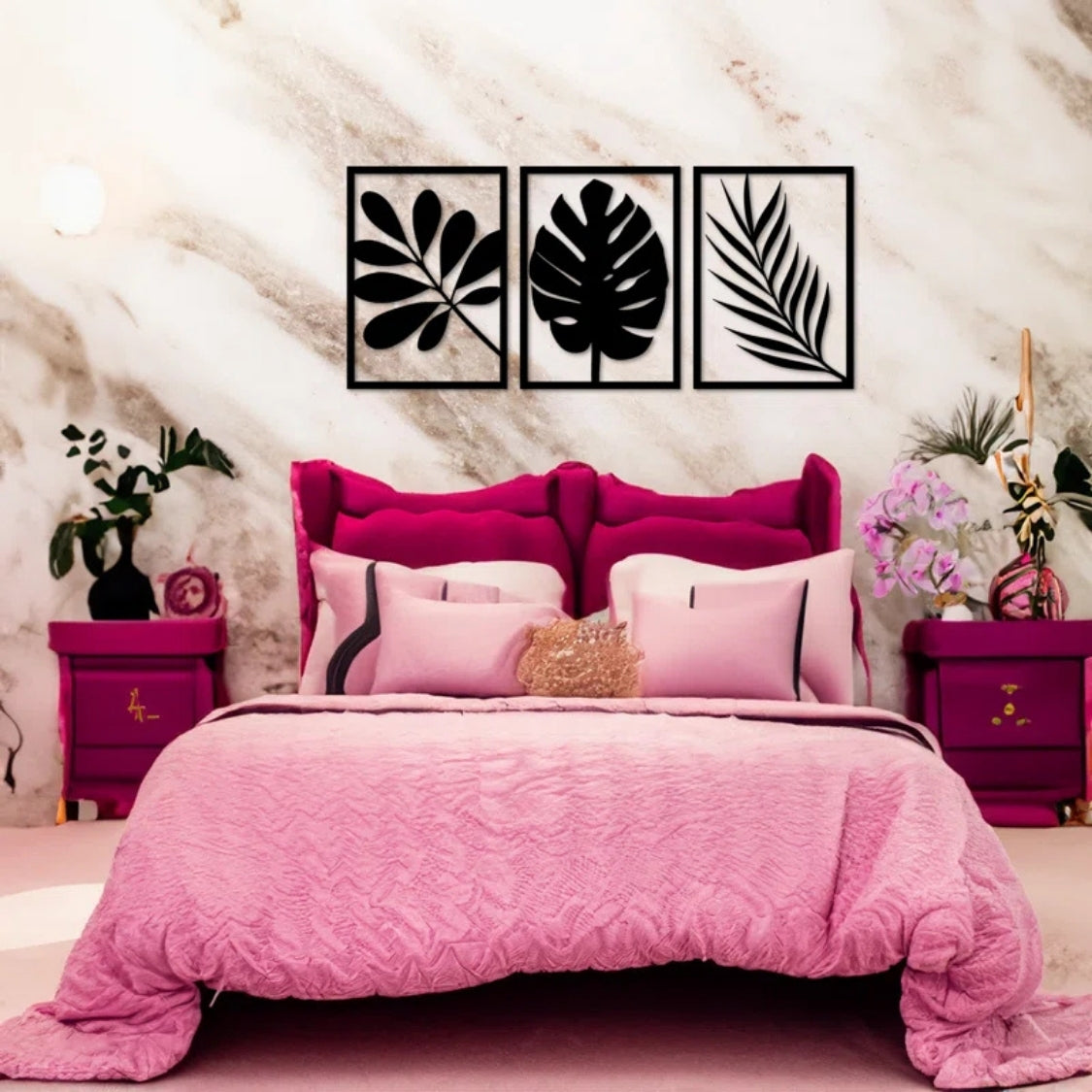 Botanical Trio Leaves 3D Acrylic Wall Art