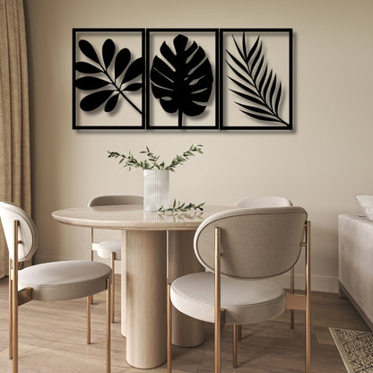 Botanical Trio Leaves 3D Acrylic Wall Art
