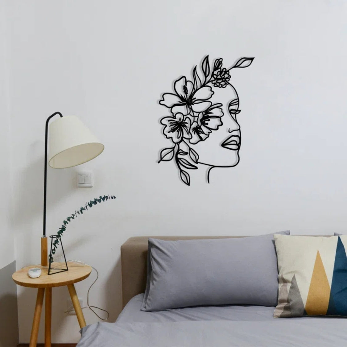 Floral Muse Line Face 3D Acrylic Wall Art