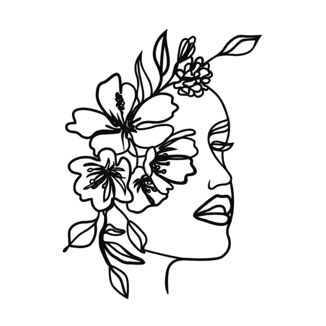 Floral Muse Line Face 3D Acrylic Wall Art