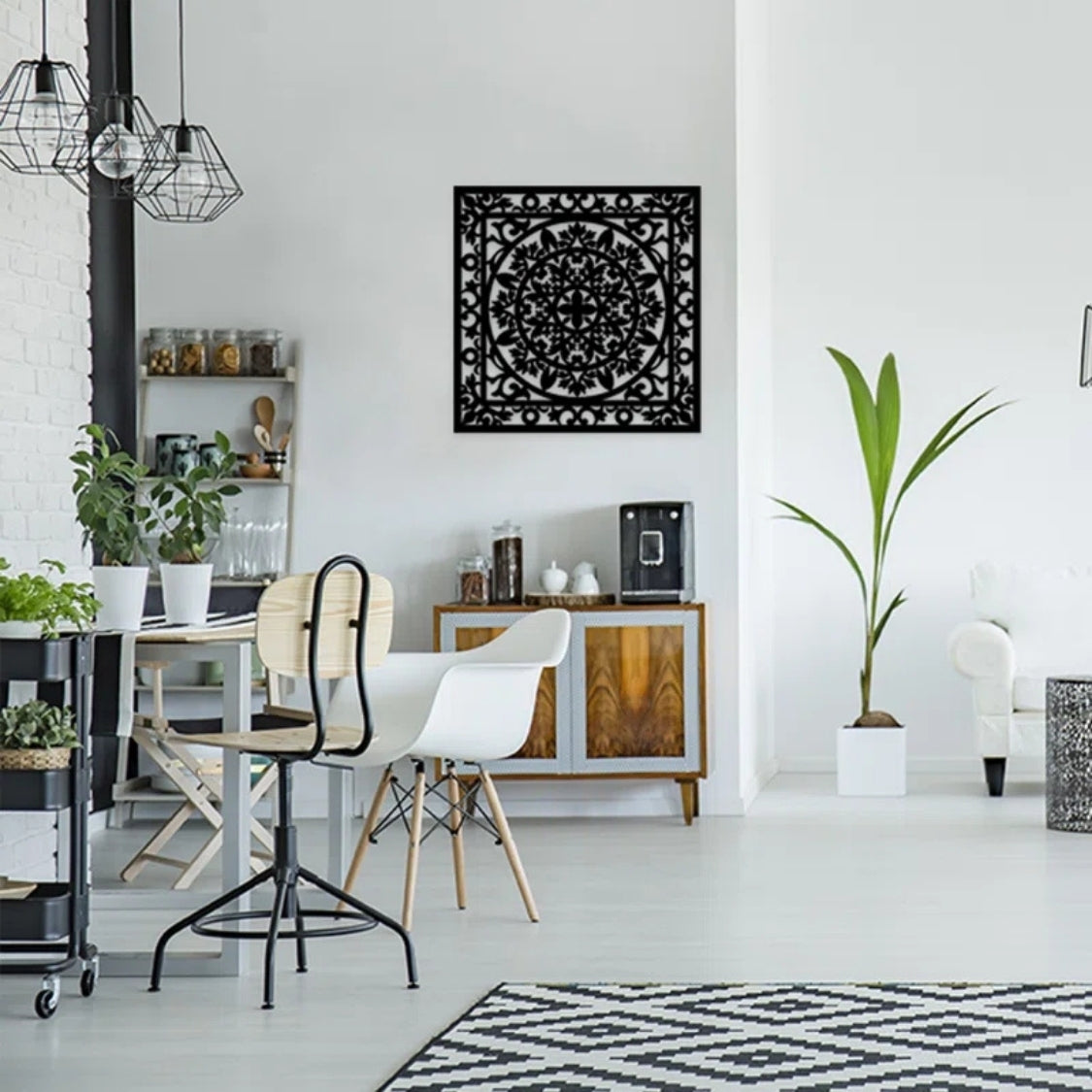 Ornate Floral Mandala Window 3D Acrylic Wall Art