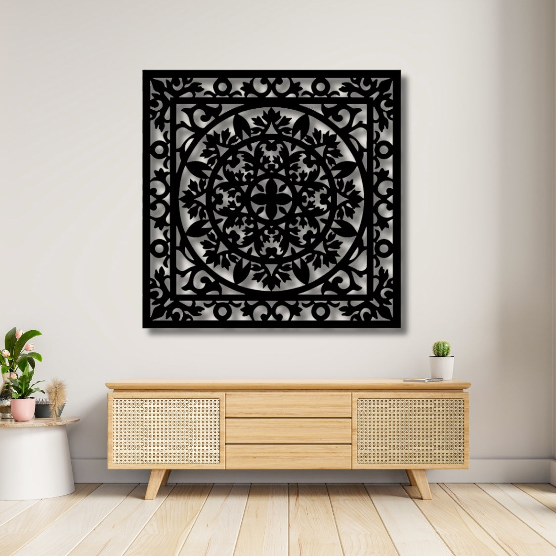 Ornate Floral Mandala Window 3D Acrylic Wall Art