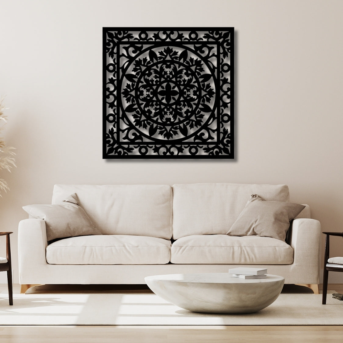 Ornate Floral Mandala Window 3D Acrylic Wall Art