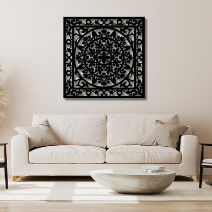 Ornate Floral Mandala Window 3D Acrylic Wall Art