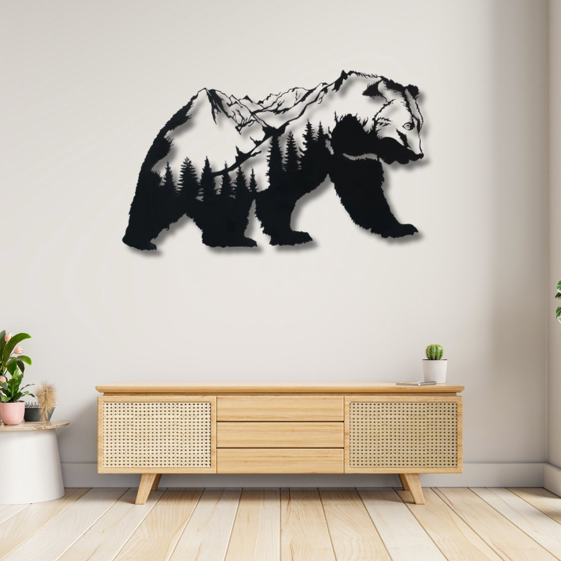 Wild Bear Mountain Silhouette 3D Acrylic Wall Art