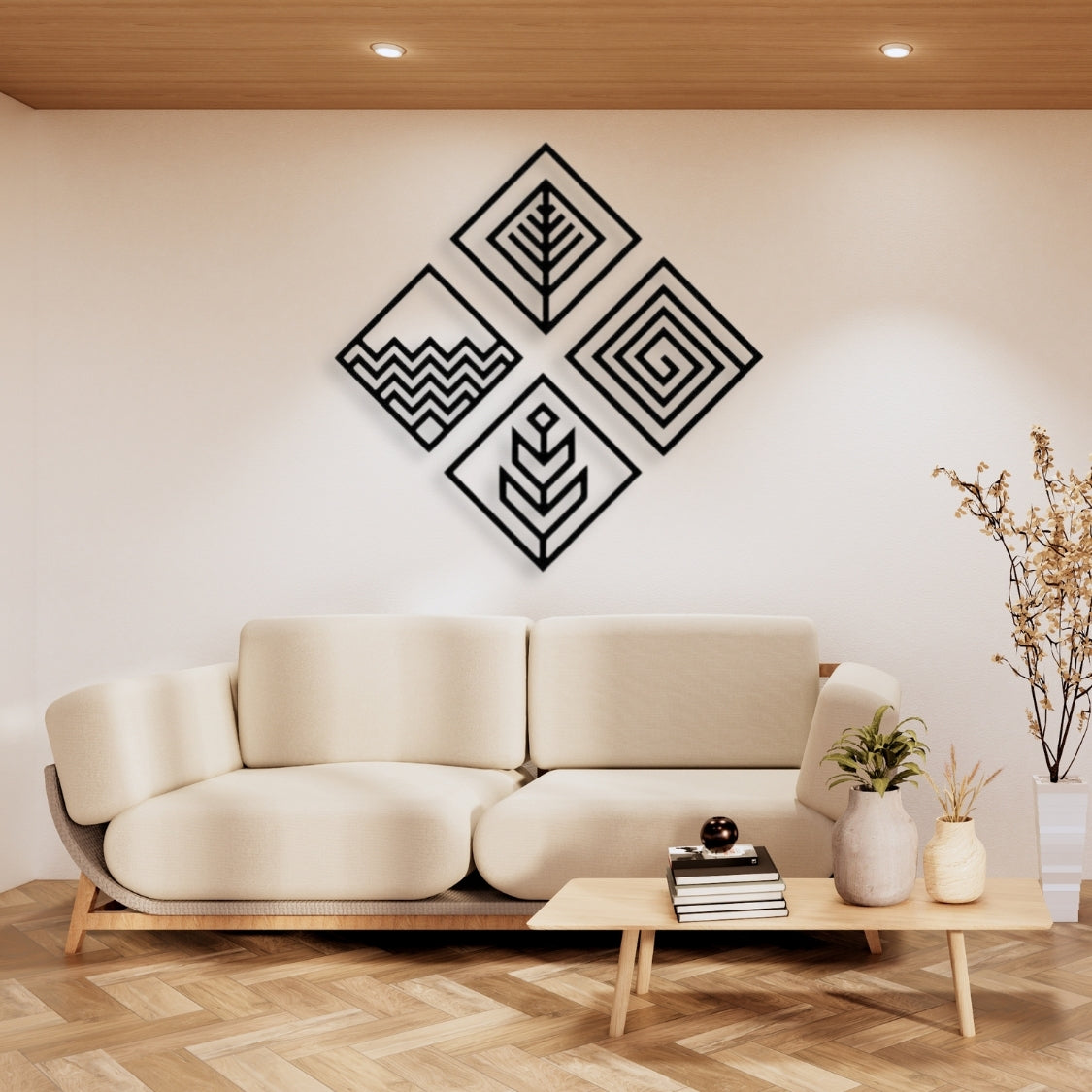 Nature Code Elemental Grid 3D Acrylic Wall Art