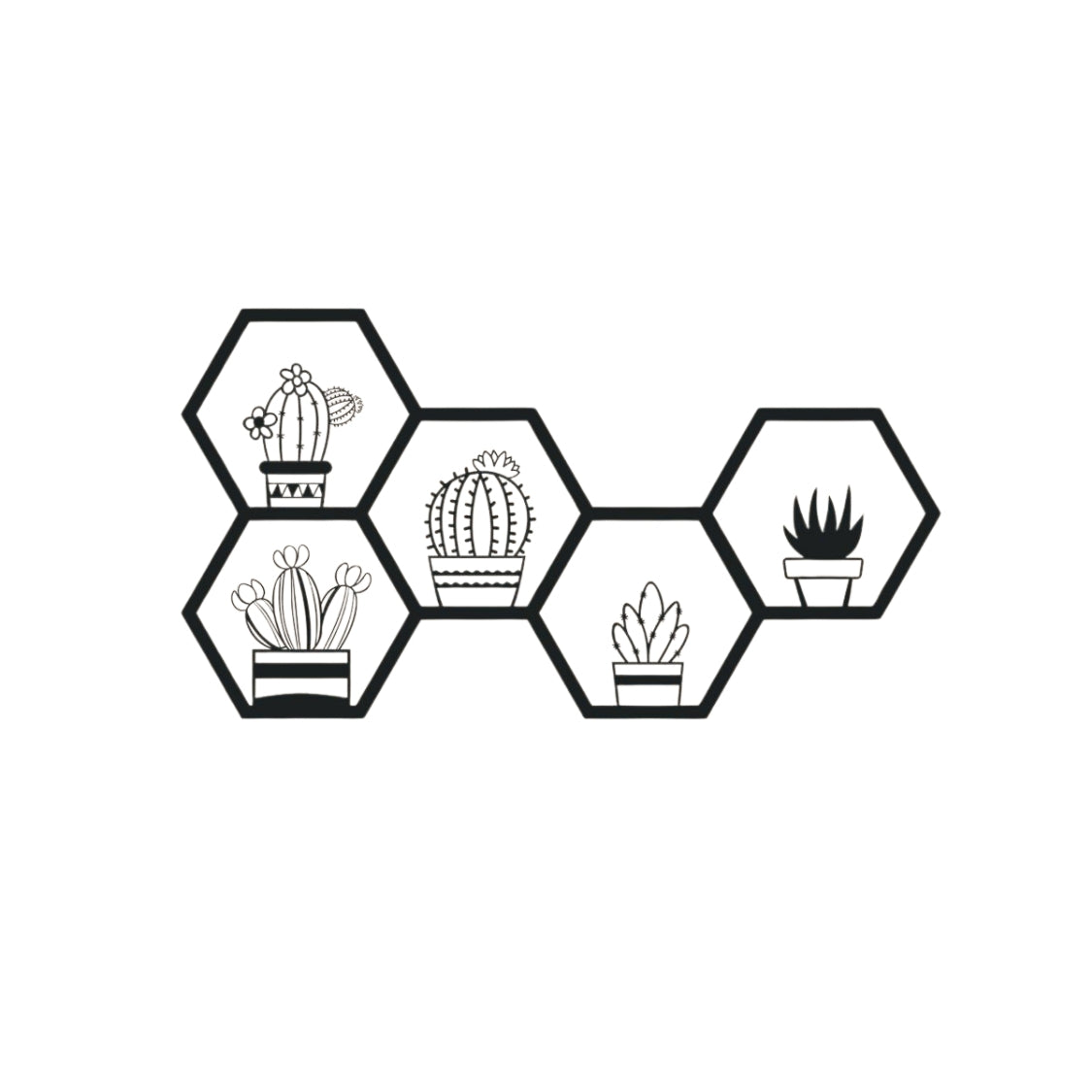 Desert Harmony Hexa Botanica 3D Acrylic Wall Art